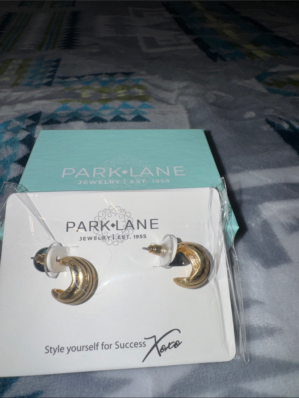 Park Lane Gold Turbo Chunky Crescent Stud Earrings